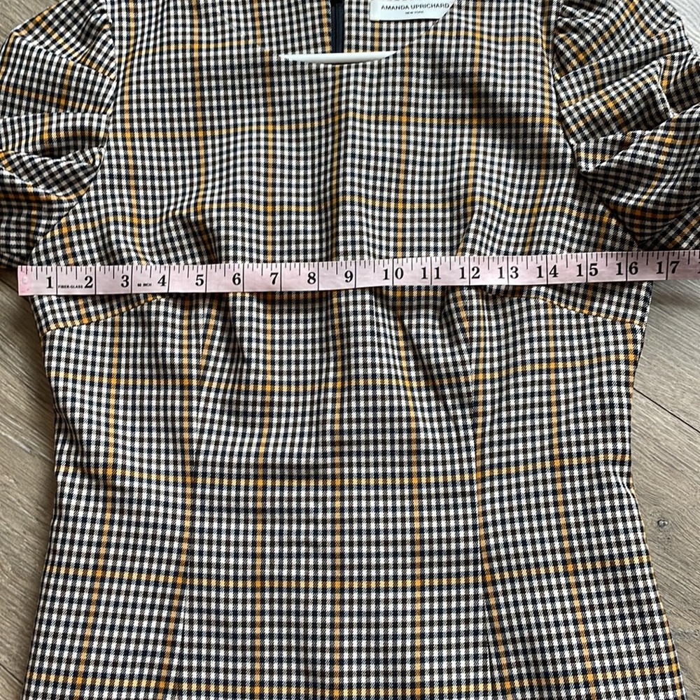 Amanda Uprichard Puff Sleeve Mini Dress In Westwick Plaid Size Small - Picture 11 of 13
